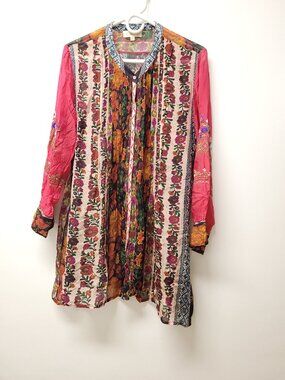 All About Her Embroidered Floral Print Blouse Size M Multicolor